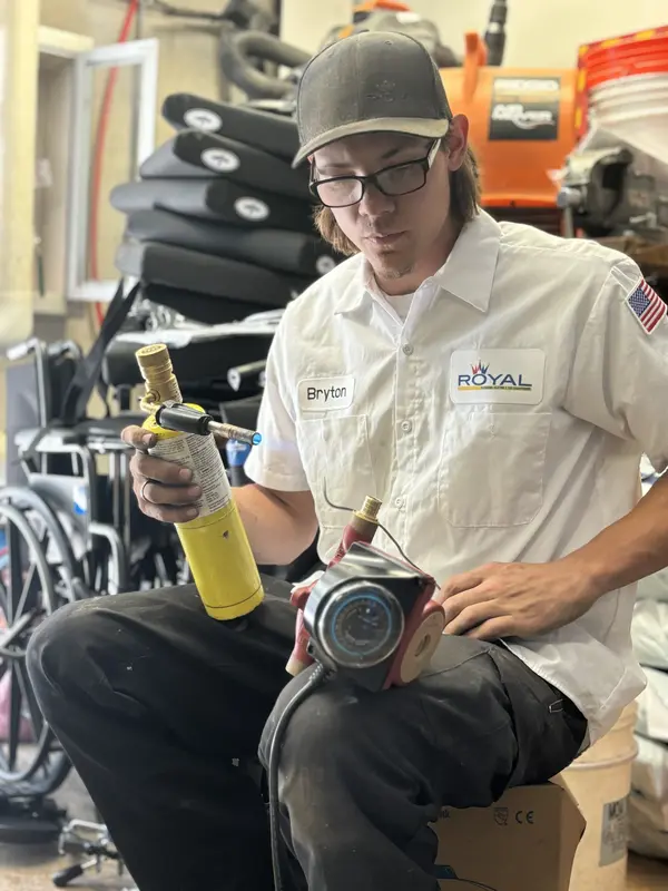 Gas line installation by a Royal professional technician