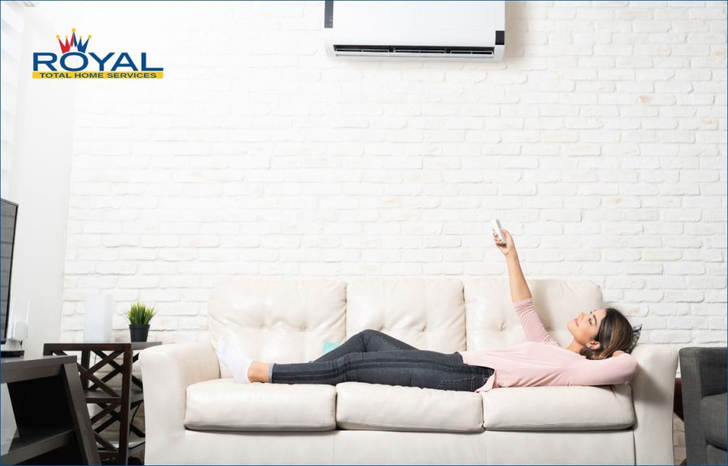 Homeowner enjoying her mini split
