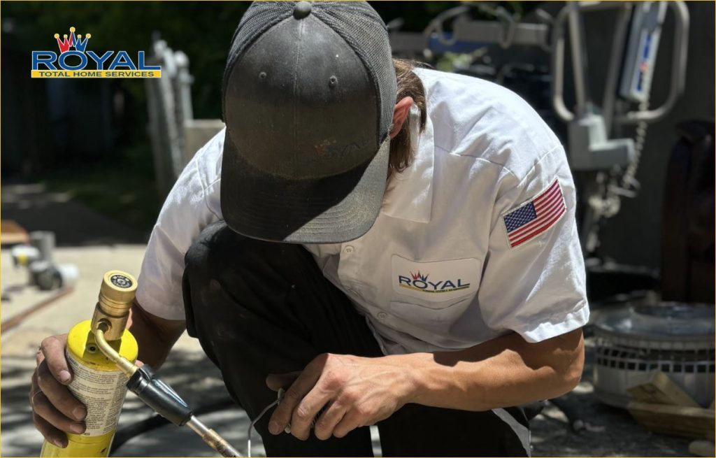 Royal HVAC tech doing same day service.