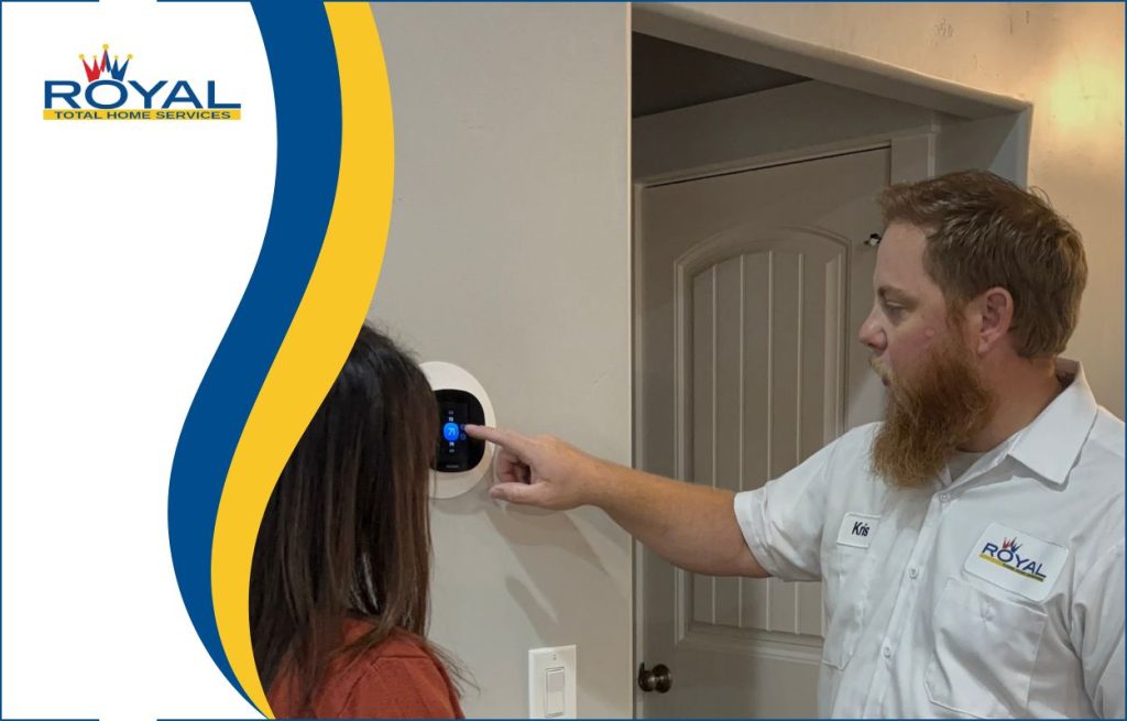 Salt Lake City homeowner sharing safe HVAC troubleshooting observations with a technician.
