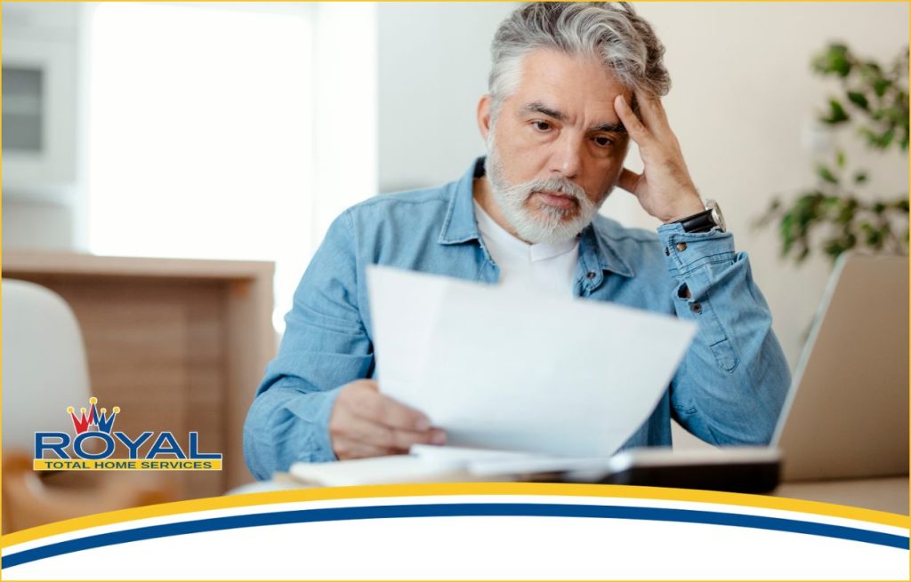 A homeowner looking at his high water bill
